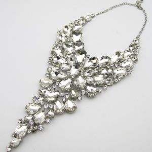 CRYSTALS STATEMENT NECKLACE EARRINGS BRIDAL JEWELS